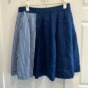 J Crew Collection Linen + Striped Skirt